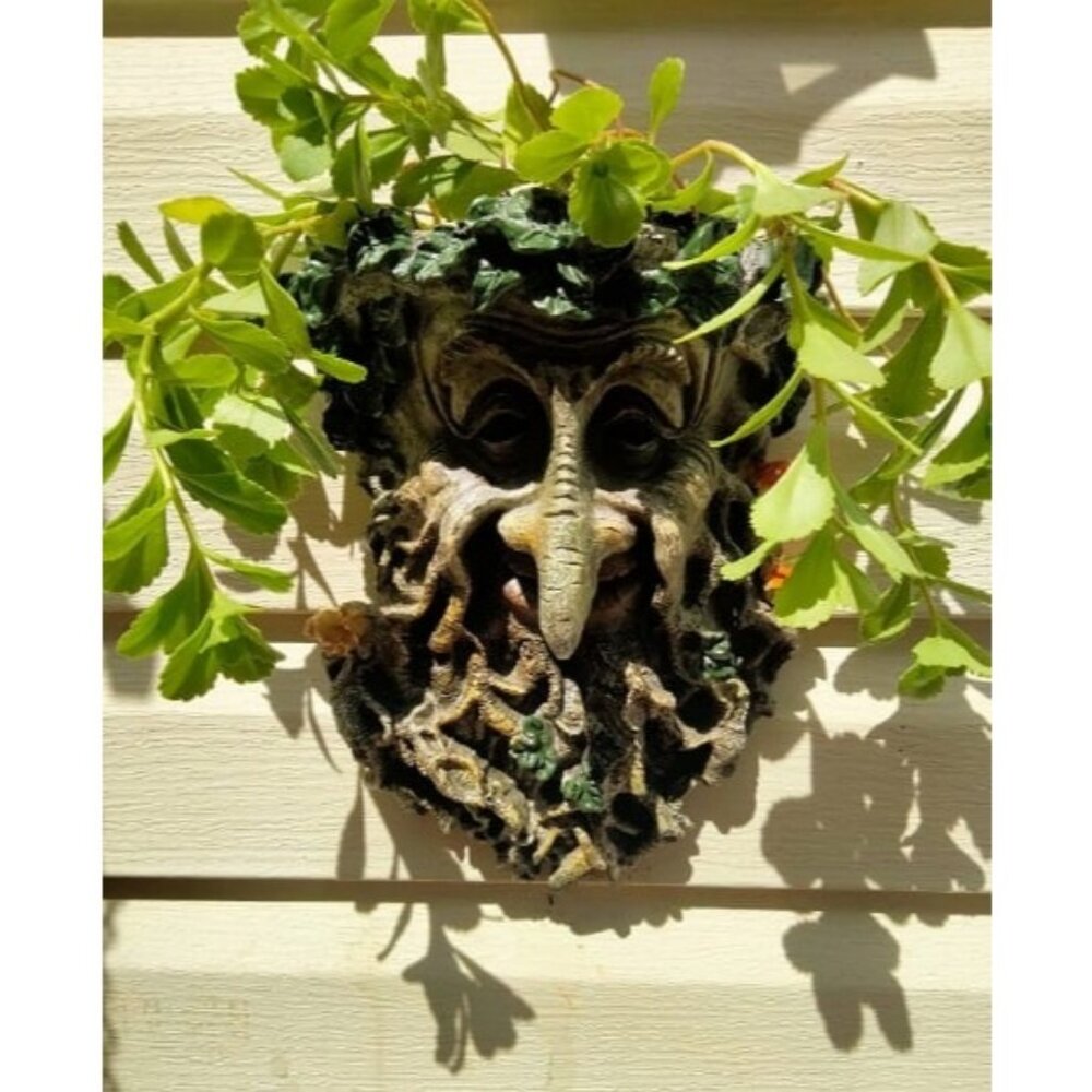 Old Man Tree Face Decor Sculpture Flower Planter Pot by Waterproof Resin
